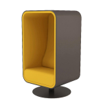 front angled view yellow box lounger sofa