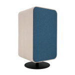 rear angled view dark blue box lounger sofa