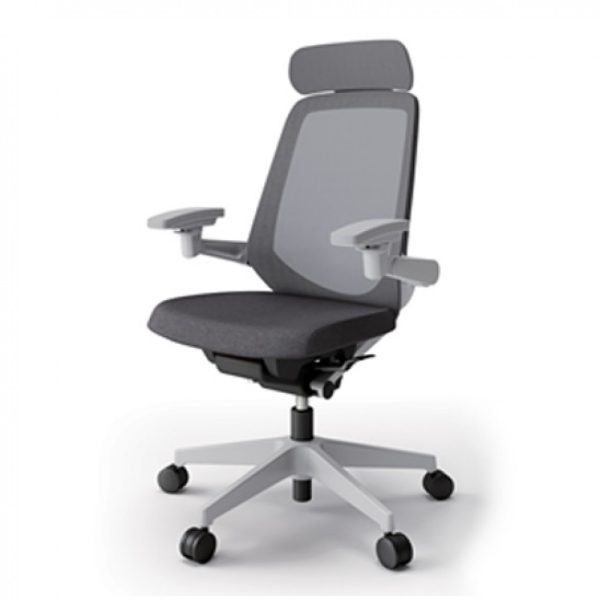 itoki-nort-extra-highback-grey-frontview