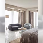 Allermuir Conic round coffee table in a modern bedroom