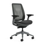 A three-quarter view of the grey Steelcase Series 2 Airback office chair