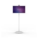 The SwoshBuD 32-inch touchscreen display shown in a horizontal, landscape orientation