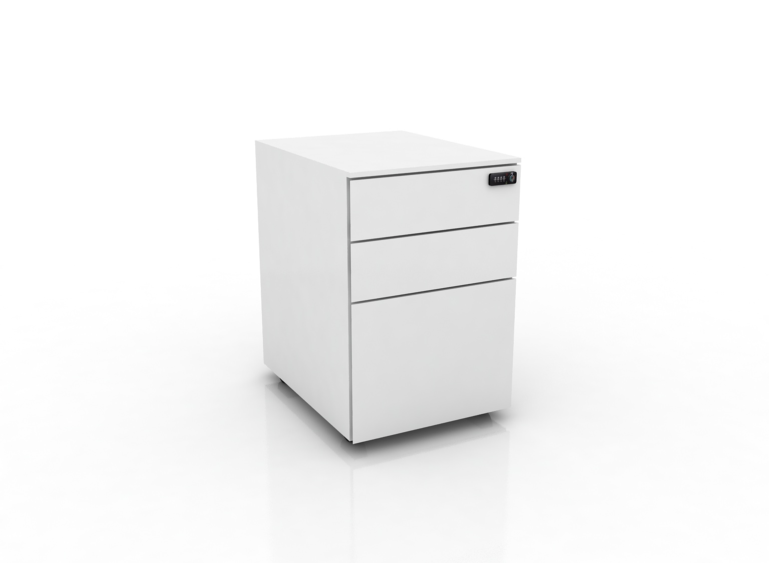 Wooden Pedestal - White Drawer for Office
