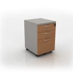 Wooden Pedestal - Brown Drawer