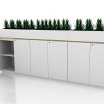 Planter Box with Storage Cabinet - Long White Cabinet