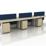 SQC Workstations - Office Table SG - Large Workstation - Dark Blue