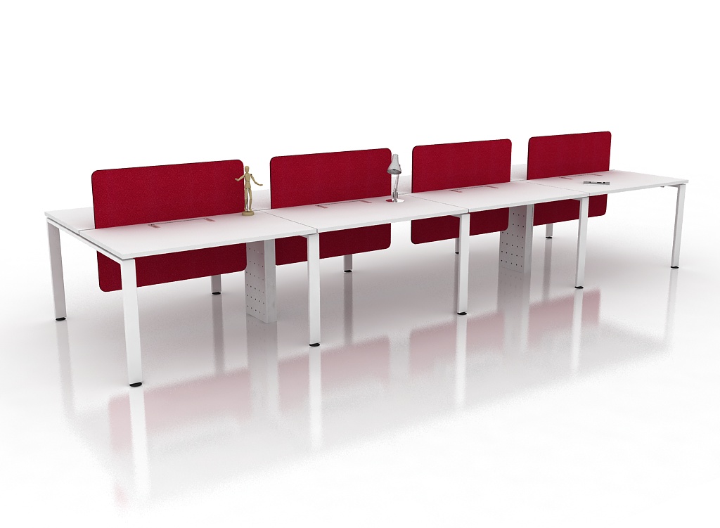 SQC Workstations - Office Table SG - Large Workstation - Red