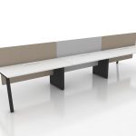 Reframe A Workstations - Office Table SG - 3 Seater - White